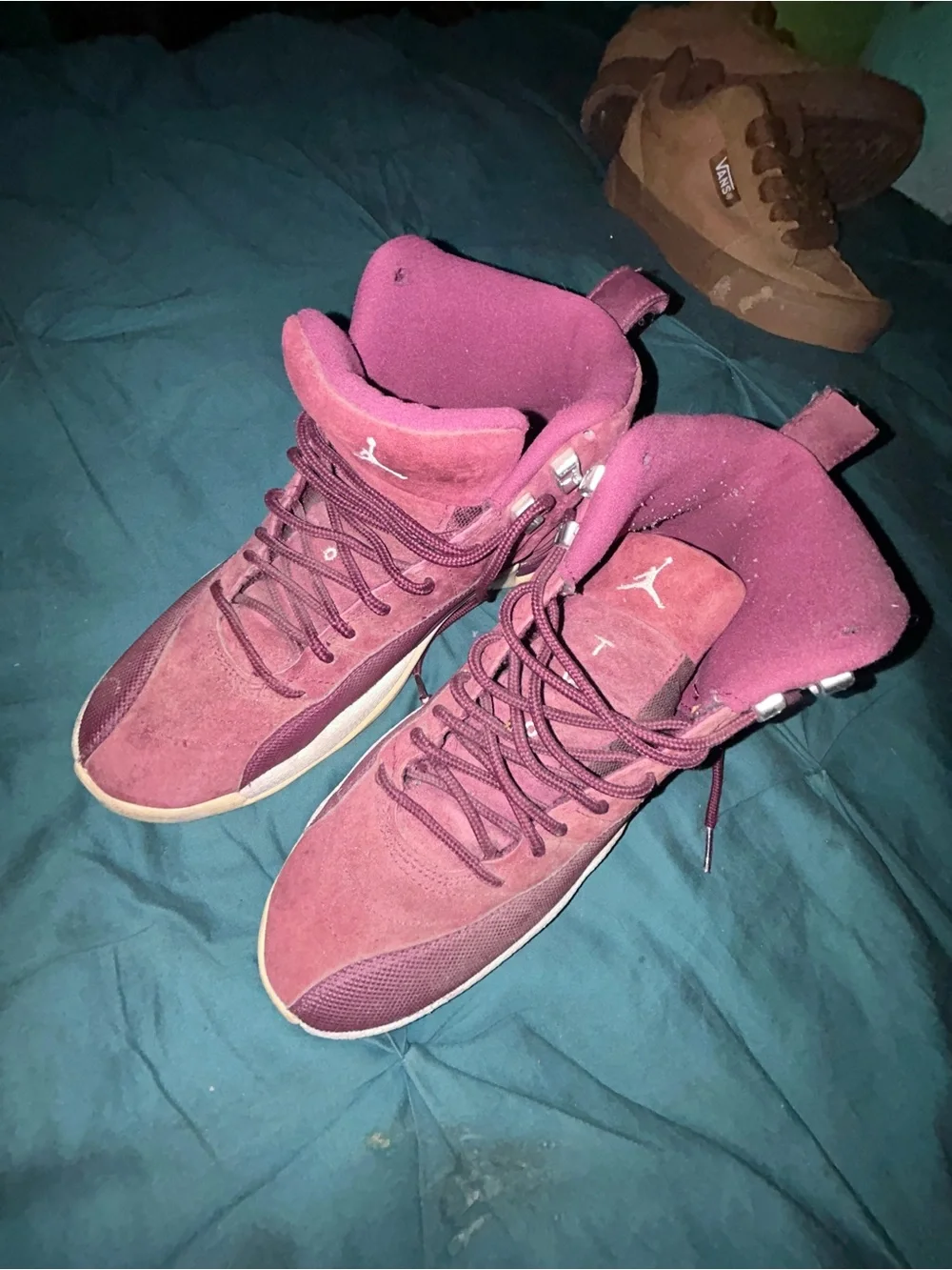 Jordan Men's Maroon Suede High-Top Sneakers